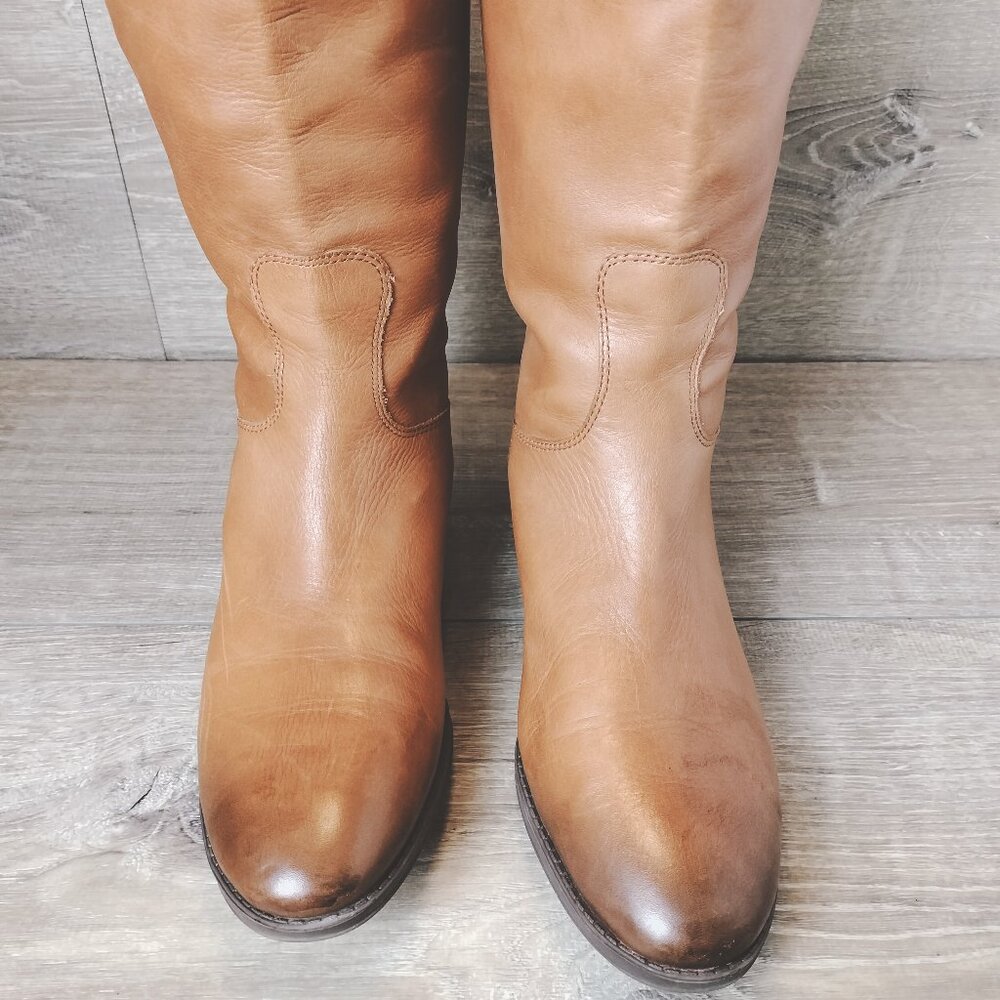 Sam Edelman Penny 2 Leather Knee High Riding Boots Womens 9.5 Brown Wide Calf - Picture 8 of 14
